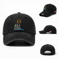 Cute Cartoon Puffins 2026 Total Solar Eclipse Washed Cotton Baseball Cap August 12 Totality Funny Astronomy Gift