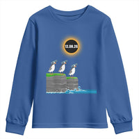 Cute Cartoon Puffins 2026 Total Solar Eclipse Youth Sweatshirt August 12 Totality Funny Astronomy Gift