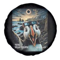 Puffin Selfie August 12 2026 Total Solar Eclipse Spare Tire Cover Funny Totality Photographic Astronomy Souvenir