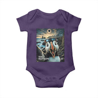 Puffin Selfie August 12 2026 Total Solar Eclipse Baby Onesie Funny Totality Photographic Astronomy Souvenir