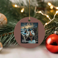Puffin Selfie August 12 2026 Total Solar Eclipse Ceramic Ornament Funny Totality Photographic Astronomy Souvenir