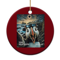 Puffin Selfie August 12 2026 Total Solar Eclipse Ceramic Ornament Funny Totality Photographic Astronomy Souvenir