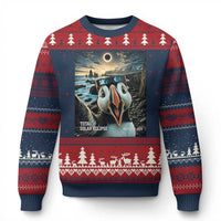 Puffin Selfie August 12 2026 Total Solar Eclipse Ugly Christmas Sweater Funny Totality Photographic Astronomy Souvenir