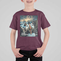 Puffin Selfie August 12 2026 Total Solar Eclipse T Shirt For Kid Funny Totality Photographic Astronomy Souvenir