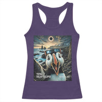 Puffin Selfie August 12 2026 Total Solar Eclipse Racerback Tank Top Funny Totality Photographic Astronomy Souvenir