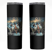 Puffin Selfie August 12 2026 Total Solar Eclipse Skinny Tumbler Funny Totality Photographic Astronomy Souvenir