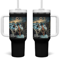 Puffin Selfie August 12 2026 Total Solar Eclipse Tumbler With Handle Funny Totality Photographic Astronomy Souvenir