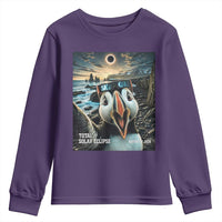 Puffin Selfie August 12 2026 Total Solar Eclipse Youth Sweatshirt Funny Totality Photographic Astronomy Souvenir