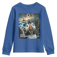 Puffin Selfie August 12 2026 Total Solar Eclipse Youth Sweatshirt Funny Totality Photographic Astronomy Souvenir