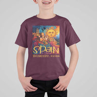 Spain 2026 Total Solar Eclipse Sun Face Graphic T Shirt For Kid Espana Totality Travel Memorabilia Astronomy Geek Gift