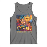 Spain 2026 Total Solar Eclipse Sun Face Graphic Tank Top Espana Totality Travel Memorabilia Astronomy Geek Gift