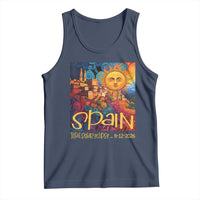 Spain 2026 Total Solar Eclipse Sun Face Graphic Tank Top Espana Totality Travel Memorabilia Astronomy Geek Gift