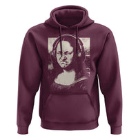 Funny Mona Lisa Wearing Headphones Bass Face Meme Hoodie Funny Classical Fine Art Parody Music Producer Graphic