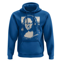 Funny Mona Lisa Wearing Headphones Bass Face Meme Hoodie Funny Classical Fine Art Parody Music Producer Graphic