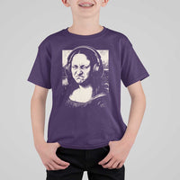 Funny Mona Lisa Wearing Headphones Bass Face Meme T Shirt For Kid Funny Classical Fine Art Parody Music Producer Graphic