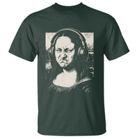 Funny Mona Lisa Wearing Headphones Bass Face Meme T Shirt Funny Classical Fine Art Parody Music Producer Graphic