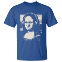 Funny Mona Lisa Wearing Headphones Bass Face Meme T Shirt Funny Classical Fine Art Parody Music Producer Graphic