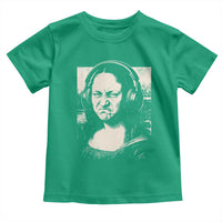 Funny Mona Lisa Wearing Headphones Bass Face Meme Toddler T Shirt Funny Classical Fine Art Parody Music Producer Graphic