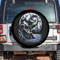 Astronaut Drinking Coffee On The Moon Graphic Spare Tire Cover Vintage Sci Fi Earth Horizon Space Explorer