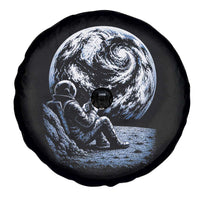 Astronaut Drinking Coffee On The Moon Graphic Spare Tire Cover Vintage Sci Fi Earth Horizon Space Explorer