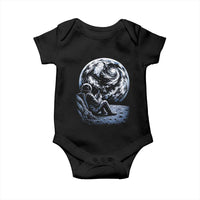 Astronaut Drinking Coffee On The Moon Graphic Baby Onesie Vintage Sci Fi Earth Horizon Space Explorer