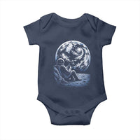 Astronaut Drinking Coffee On The Moon Graphic Baby Onesie Vintage Sci Fi Earth Horizon Space Explorer