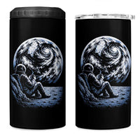 Astronaut Drinking Coffee On The Moon Graphic 4 in 1 Can Cooler Tumbler Vintage Sci Fi Earth Horizon Space Explorer
