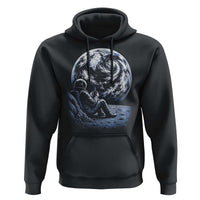 Astronaut Drinking Coffee On The Moon Graphic Hoodie Vintage Sci Fi Earth Horizon Space Explorer