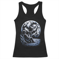 Astronaut Drinking Coffee On The Moon Graphic Racerback Tank Top Vintage Sci Fi Earth Horizon Space Explorer