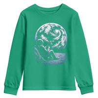Astronaut Drinking Coffee On The Moon Graphic Youth Sweatshirt Vintage Sci Fi Earth Horizon Space Explorer