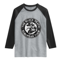 The Black Death European Tour 1347 Raglan Shirt Funny Plague Doctor History Humor