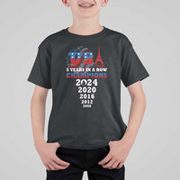 USA American Flag Basketball T Shirt For Kid 5 Years In A Row Champions 2024 - Wonder Print Shop