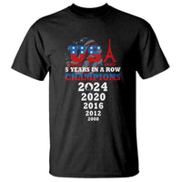 USA American Flag Basketball T Shirt 5 Years In A Row Champions 2024 - Wonder Print Shop