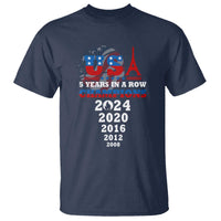 USA American Flag Basketball T Shirt 5 Years In A Row Champions 2024 - Wonder Print Shop