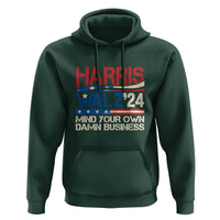 Harris Walz 2024 Hoodie Mind Your Own Damn Business Retro Vintage - Wonder Print Shop