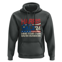 Harris Walz 2024 Hoodie Mind Your Own Damn Business Retro Vintage - Wonder Print Shop