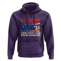 Harris Walz 2024 Hoodie Mind Your Own Damn Business Retro Vintage - Wonder Print Shop