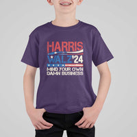 Harris Walz 2024 T Shirt For Kid Mind Your Own Damn Business Retro Vintage - Wonder Print Shop
