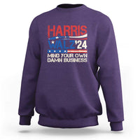 Harris Walz 2024 Sweatshirt Mind Your Own Damn Business Retro Vintage - Wonder Print Shop