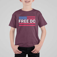 Free DC Patriotic T Shirt For Kid Defend Washington D.C. Statehood American Flag - Wonder Print Shop