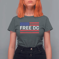 Free DC Patriotic T Shirt For Women Defend Washington D.C. Statehood American Flag - Wonder Print Shop