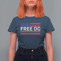 Free DC Patriotic T Shirt For Women Defend Washington D.C. Statehood American Flag - Wonder Print Shop
