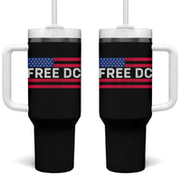 Free DC Patriotic Tumbler With Handle Defend Washington D.C. Statehood American Flag - Wonder Print Shop