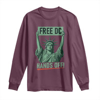 Free DC Hands Off Long Sleeve Shirt Statue of Liberty for Washington D.C. Rights - Wonder Print Shop