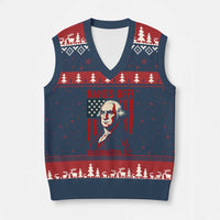 Hands Off DC Patriotic V-Neck Knit Sweater Vest George Washington American Flag - Wonder Print Shop
