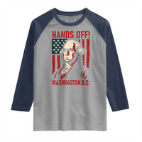 Hands Off DC Patriotic Raglan Shirt George Washington American Flag - Wonder Print Shop
