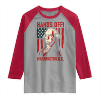 Hands Off DC Patriotic Raglan Shirt George Washington American Flag - Wonder Print Shop