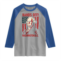 Hands Off DC Patriotic Raglan Shirt George Washington American Flag - Wonder Print Shop