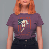 Hands Off DC Patriotic T Shirt For Women George Washington American Flag - Wonder Print Shop