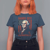 Hands Off DC Patriotic T Shirt For Women George Washington American Flag - Wonder Print Shop